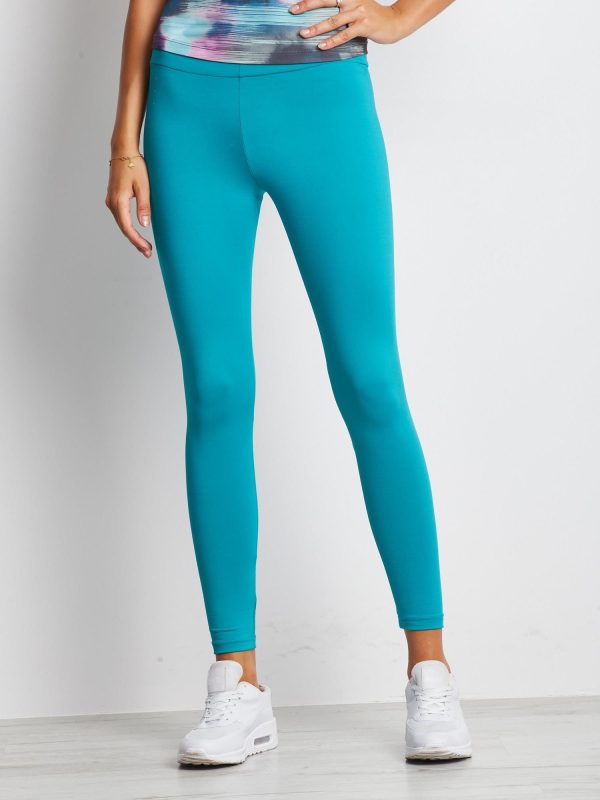 Wholesale Long lightly insulated sports leggings dark green