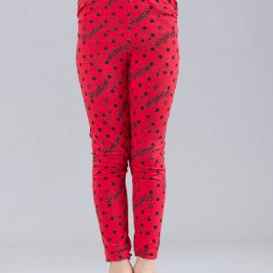 Wholesale Red children's leggings with MIRACULOUS print