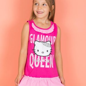 Wholesale Pink tunic with frill HELLO KITTY