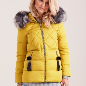 Wholesale Yellow winter jacket with fur