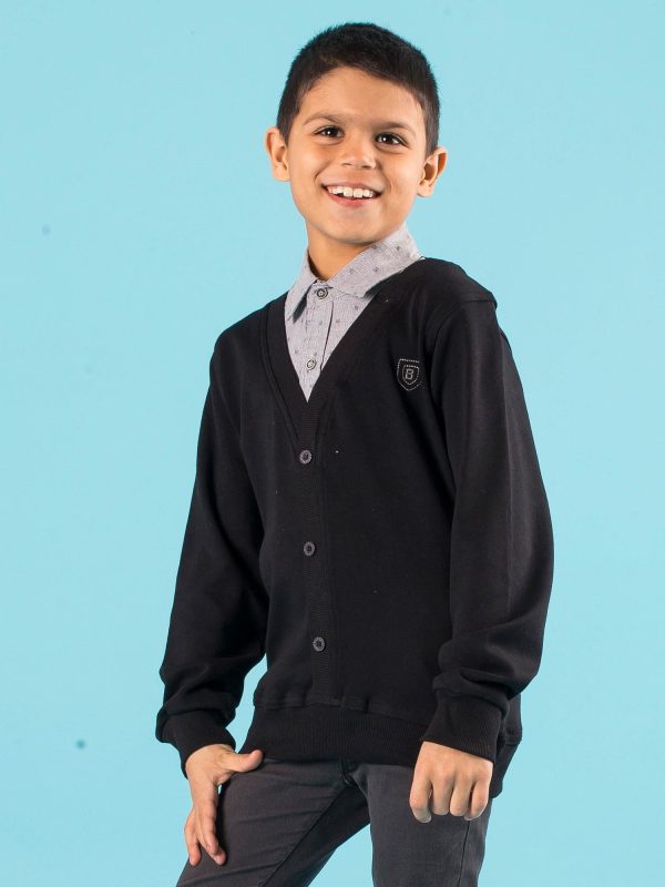 Wholesale Black boy's sweatshirt with shirt