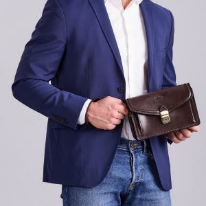 Wholesale Brown Leather Men's Hand Pouch