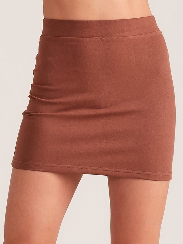 Wholesale Brown sweatshirt mini skirt