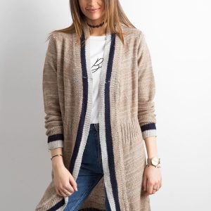 Wholesale Beige long knitted sweater