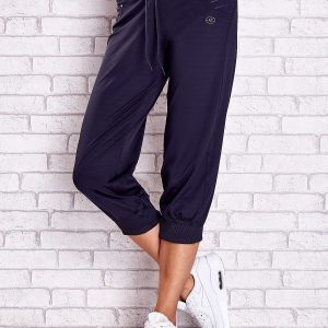 Wholesale Graphite capri pants with embroidered inserts PLUS SIZE