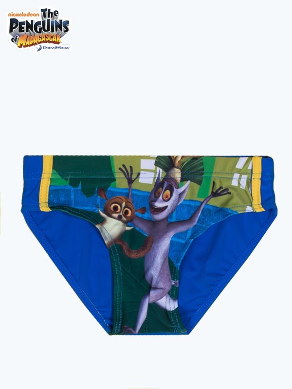 Wholesale Navy Blue Boy Swim Trunks PENGUINS FROM MADAGASCAR