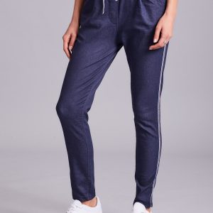 Wholesale Dark blue trousers with straps and stripes