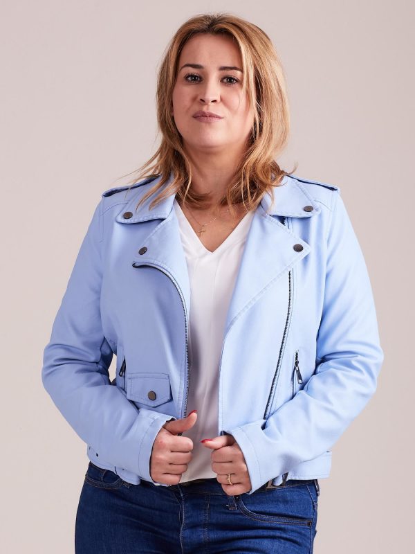 Wholesale Blue Plus Size Eco-Leather Ramone