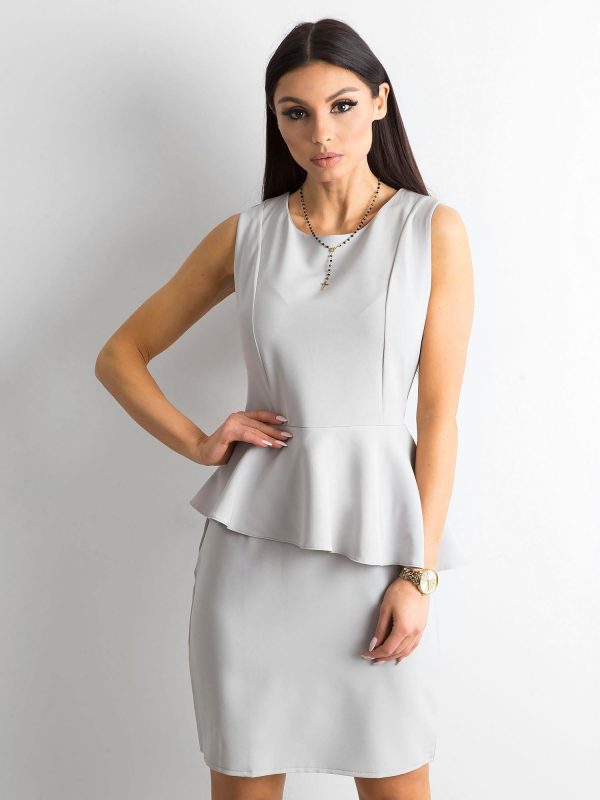 Wholesale Grey dress with a basque