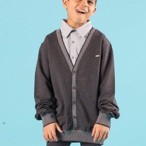 Wholesale Dark gray boy's sweatshirt with shirt