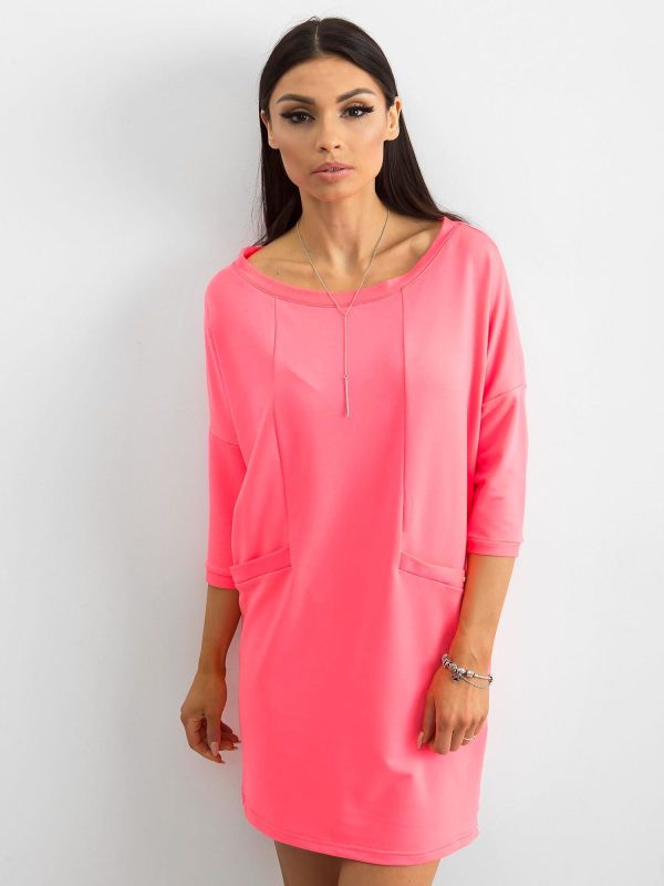 Wholesale Fluo pink cotton dress