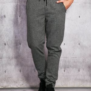 Wholesale Men's pants with binding and welts dark grey