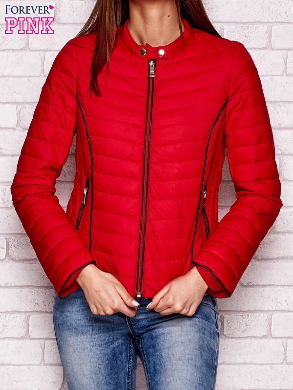 Wholesale Red transition jacket with dark hem