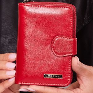 Wholesale Women's Red Leather Wallet with Clasp