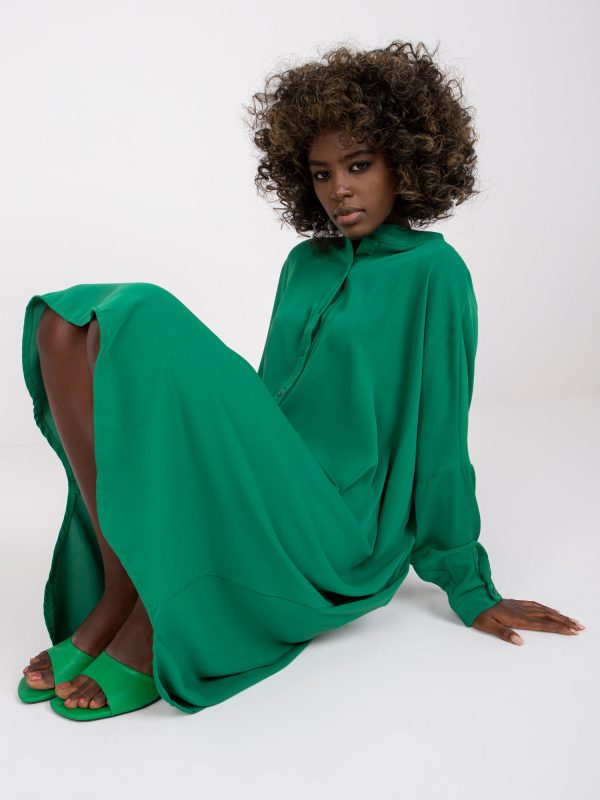 Wholesale Green Gelderland Long Sleeve Oversize Dress