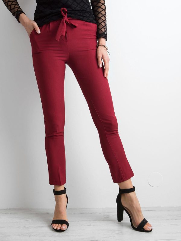 Wholesale Burgundy trousers with binding