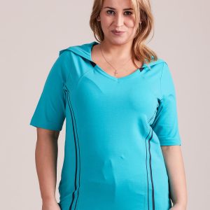 Wholesale Graphite green T-shirt with hood PLUS SIZE