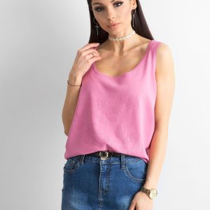 Wholesale Dark pink top with rhinestones