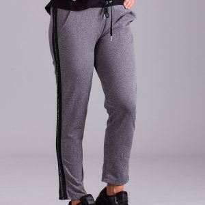 Wholesale Dark grey trousers with stripes