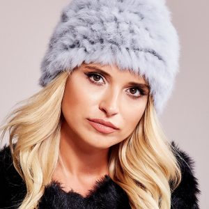 Wholesale Gray faux fur hat