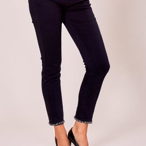 Wholesale Black trousers with applique on the legs