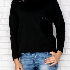 Wholesale Sweatshirt with pocket black