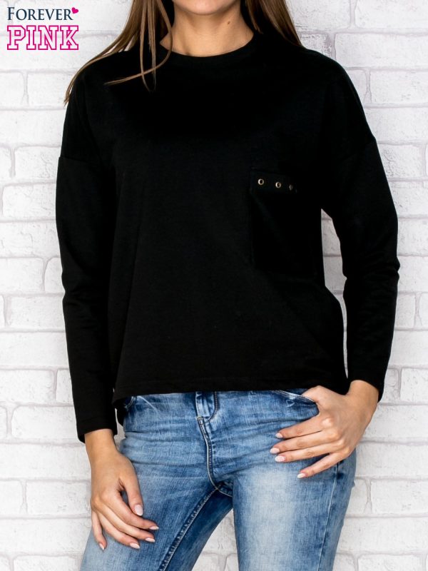 Wholesale Sweatshirt with pocket black