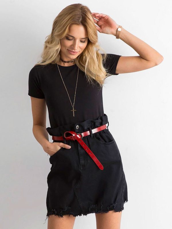 Wholesale Black mini denim skirt