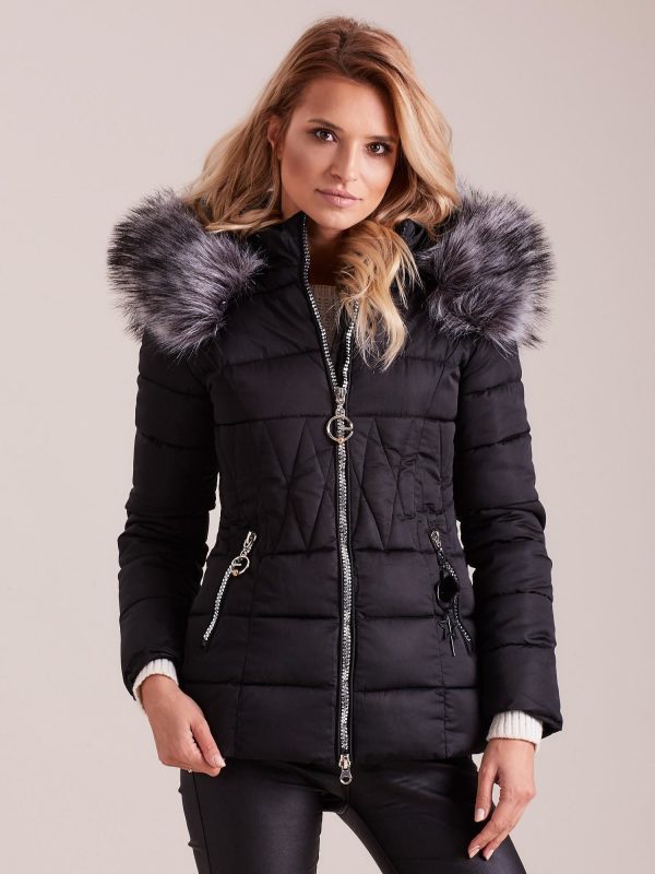 Wholesale Women's Black Quilted Jacket