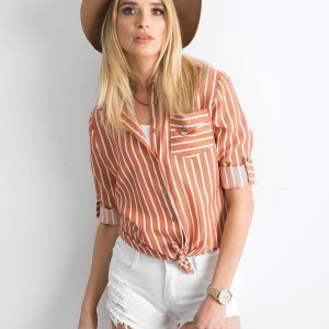 Wholesale Brown striped shirt