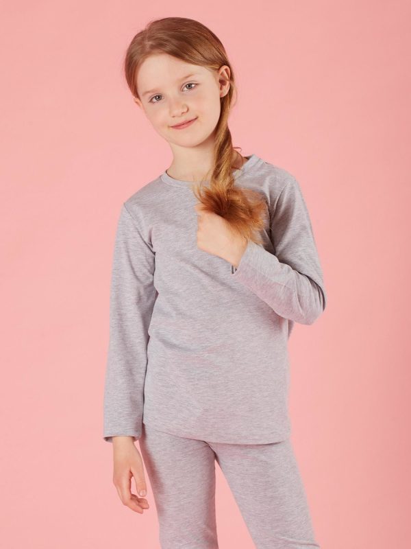 Wholesale Grey girl's blouse basic