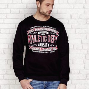 Wholesale Men's sweatshirt with sports inscriptions black