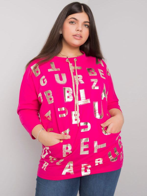 Wholesale Fuchsia plus size blouse with Keziah print