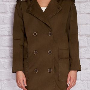 Wholesale Khaki hooded coat