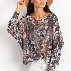 Wholesale Black Floral Slim Sweater