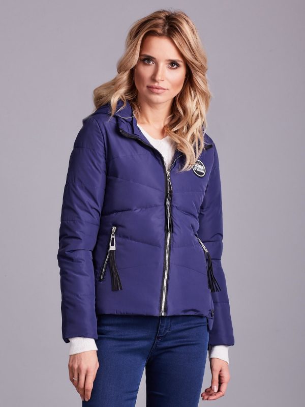 Wholesale Dark Blue Hooded Jacket