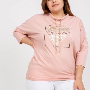 Wholesale Dirty Pink Casual Plus Size Cotton Blouse