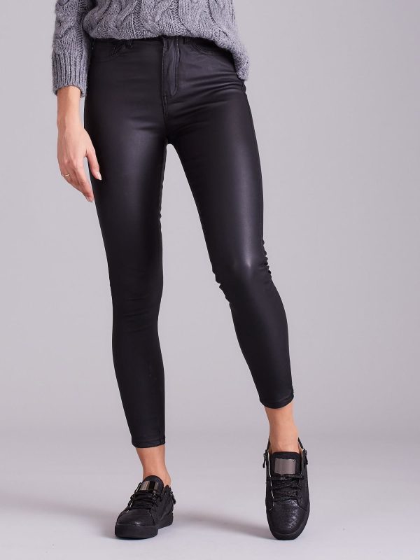 Wholesale Women's Waxed Pants Black