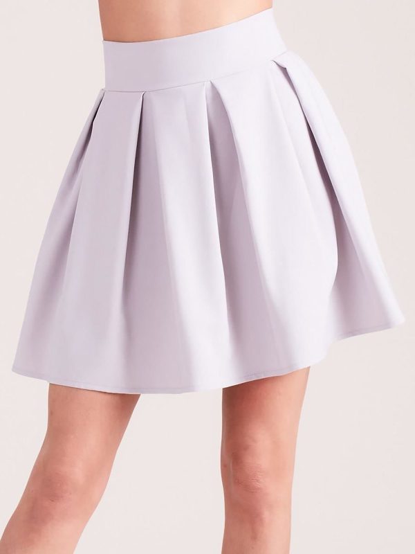 Wholesale Light gray skirt with contrafolds