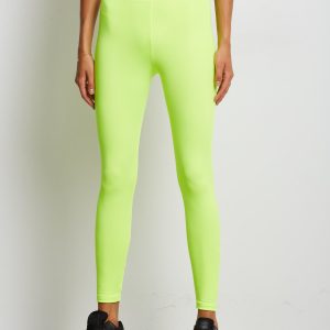 Wholesale Long Fluo Yellow Medium Thickness Fitness Leggings