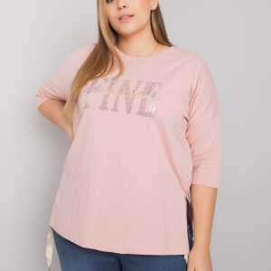 Wholesale Dirty pink plus size blouse with rhinestones Elena