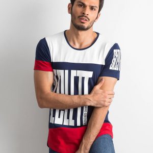 Wholesale White and navy blue men's t-shirt