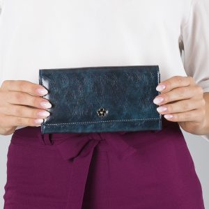 Wholesale Blue Olong Leather Wallet