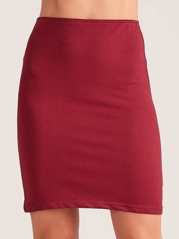 Wholesale Burgundy fitted skirt