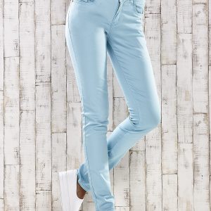 Wholesale Turquoise skinny jeans pants with embellishments at the pockets