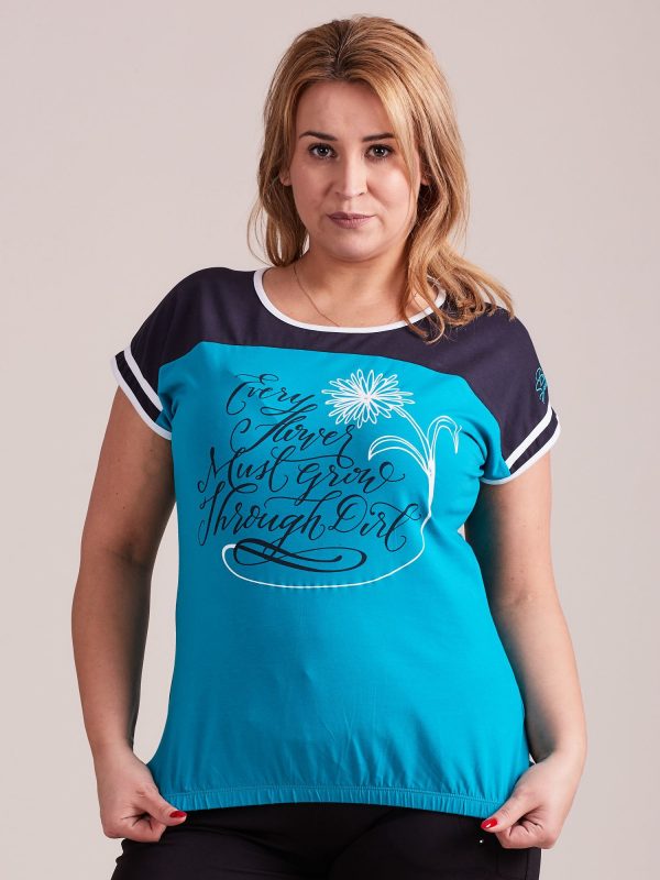 Wholesale Graphite T-shirt with text print PLUS SIZE