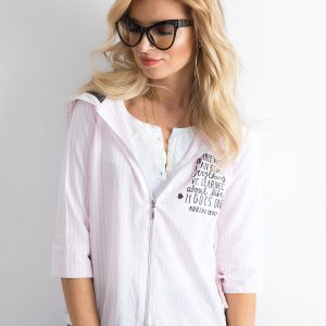 Wholesale Pink Slim Striped Sweatshirt