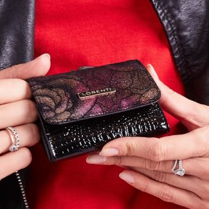 Wholesale Small Purple Floral Leather Wallet