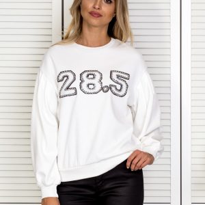 Wholesale Ecru sweatshirt with jewellery number