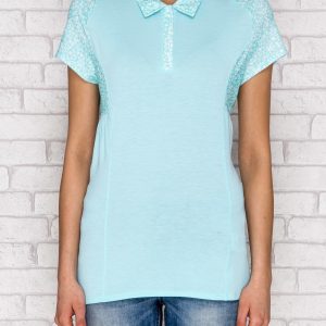 Wholesale ADIDAS Light turquoise polo shirt with graphic inserts